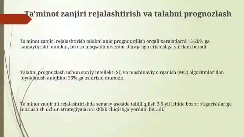 Logistik zanjirlar va operatsiyalar 3