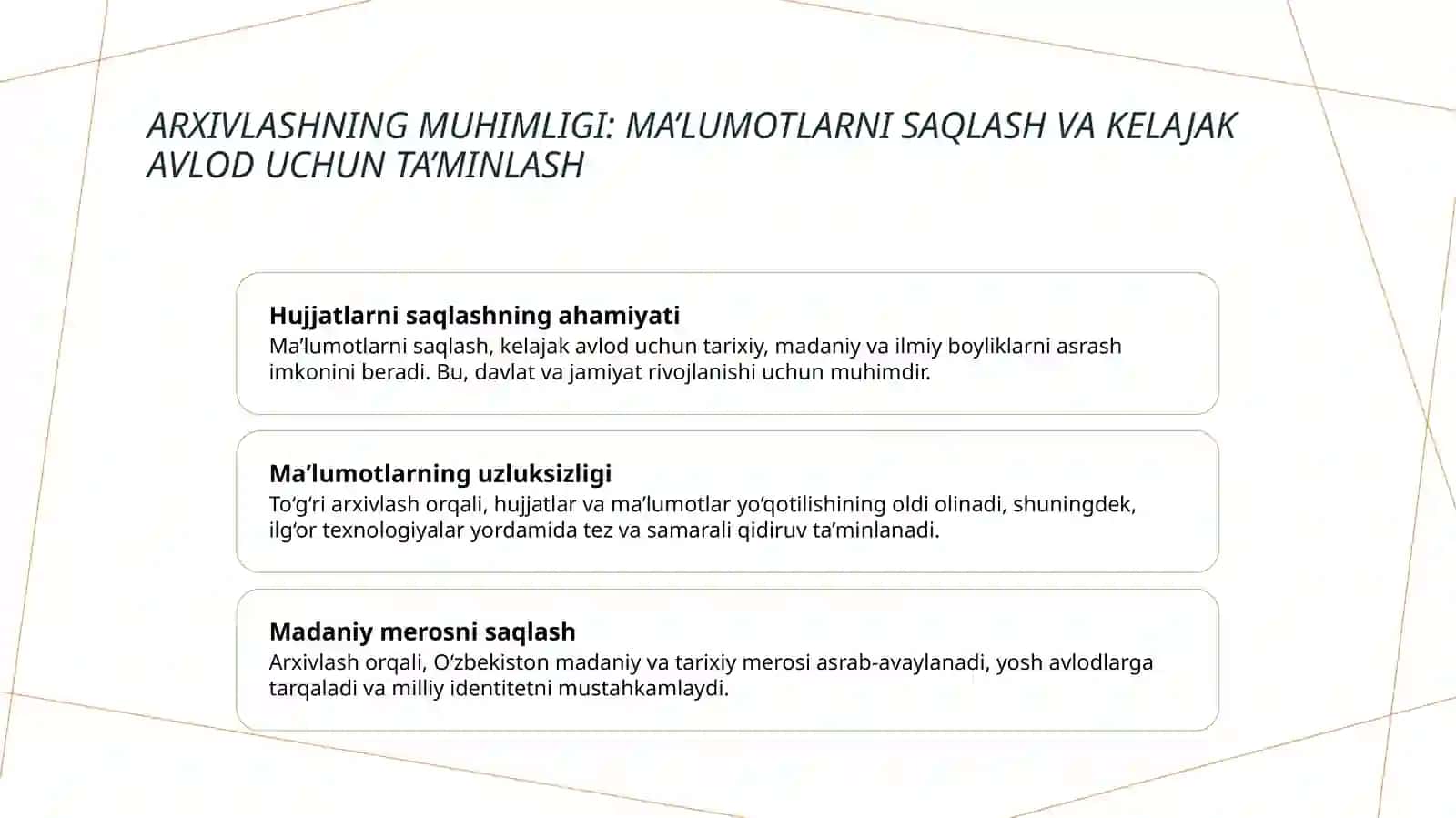 Arxiv hujjatlarini saqlash tushunchasi 3