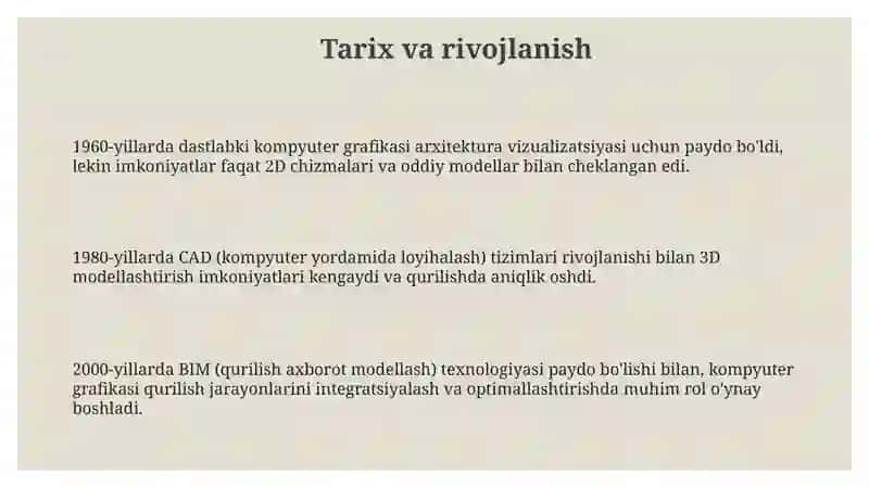 Kompyuter grafikasidan foydalanish 3