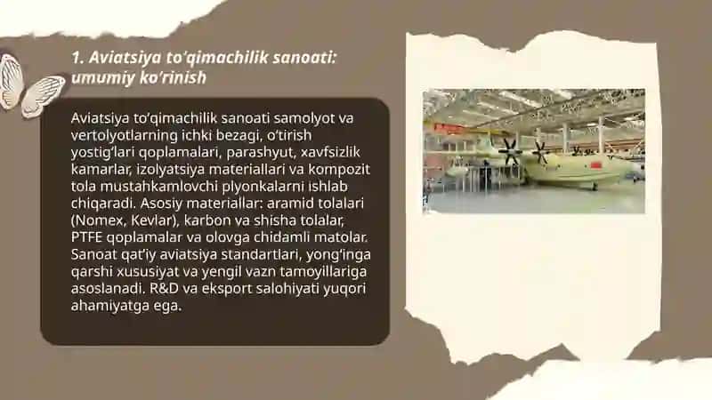 Aviatsiya toʻqimachilik sanoati 3