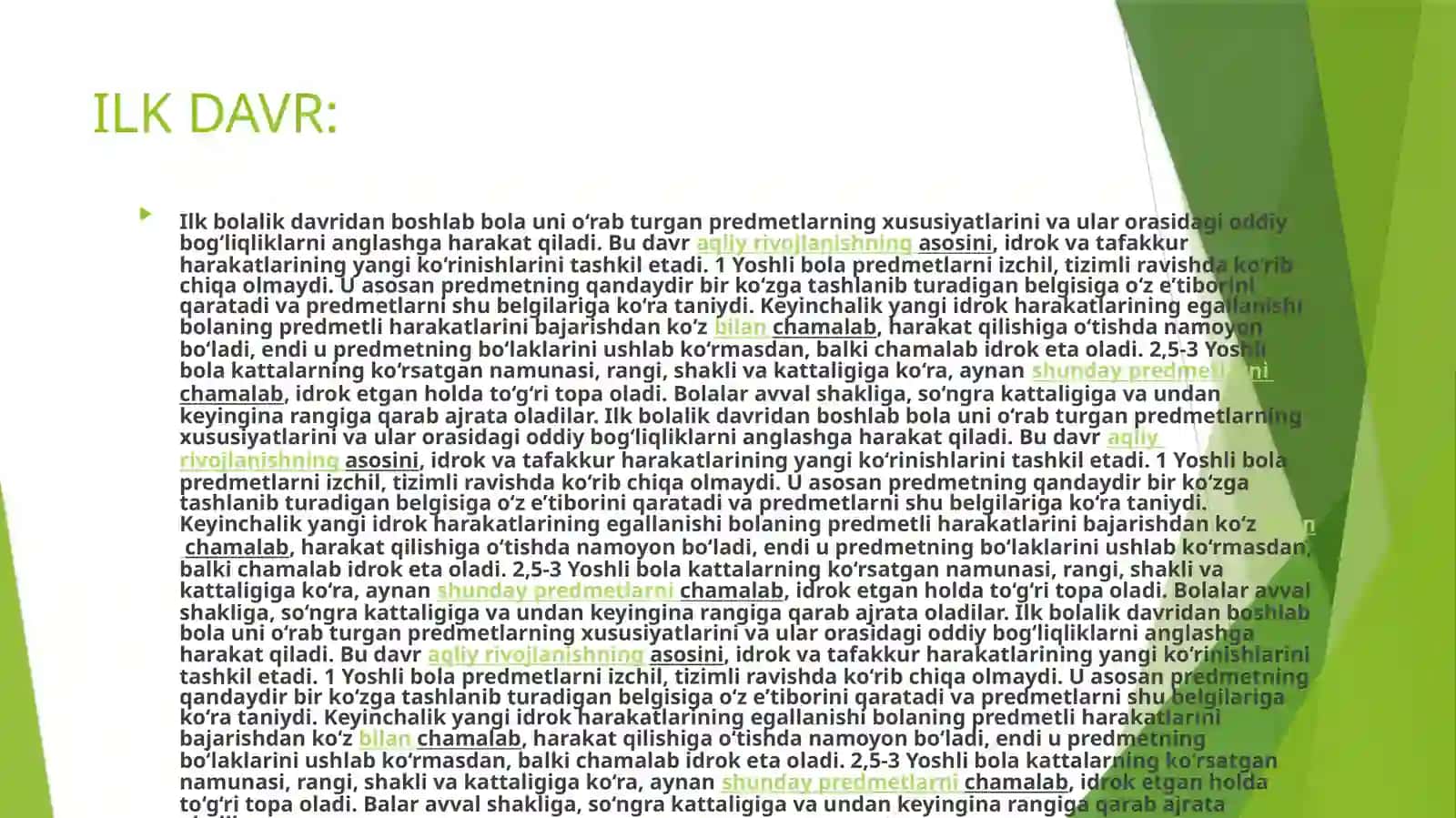 ILK BOLALIK DAVRIDA PSIXIK RIVOJLANISH 3