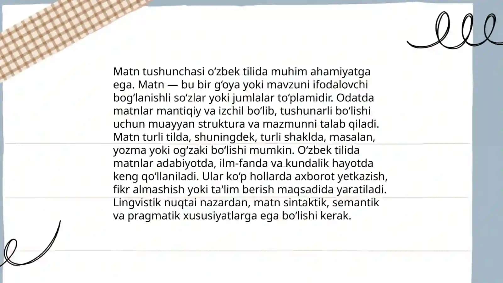 Matn tushunchasining matnshunoslik kontekstidagi ta'rifi 3