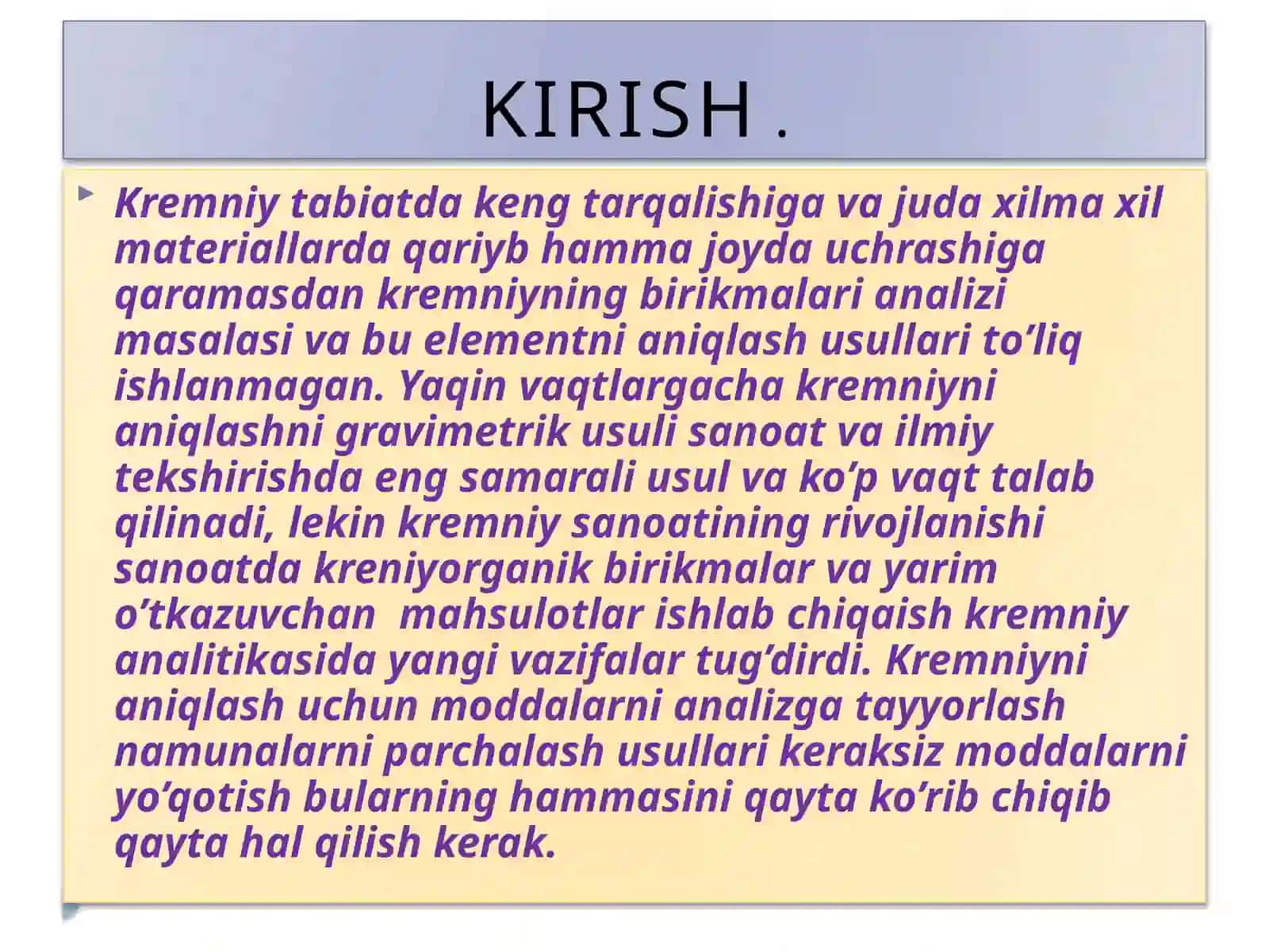 Kremniyning analitik kimyosi 3