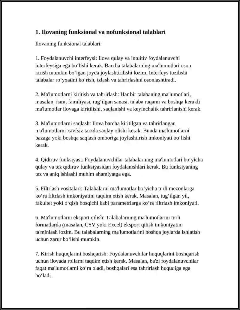 GURUHDAGI TALABALAR MA'LUMOTLARINI O'ZIDA MUJASSAM ETADIGAN VA ULARNI TAHRIRLASH IMKONIIYATI MAVJUD BO'LGAN ILOVA YARATISH 3