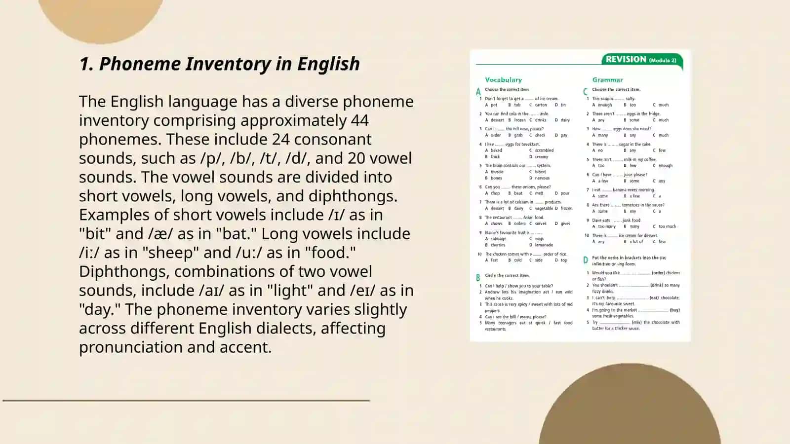 Material on phonology, vocabulary, grammar 3