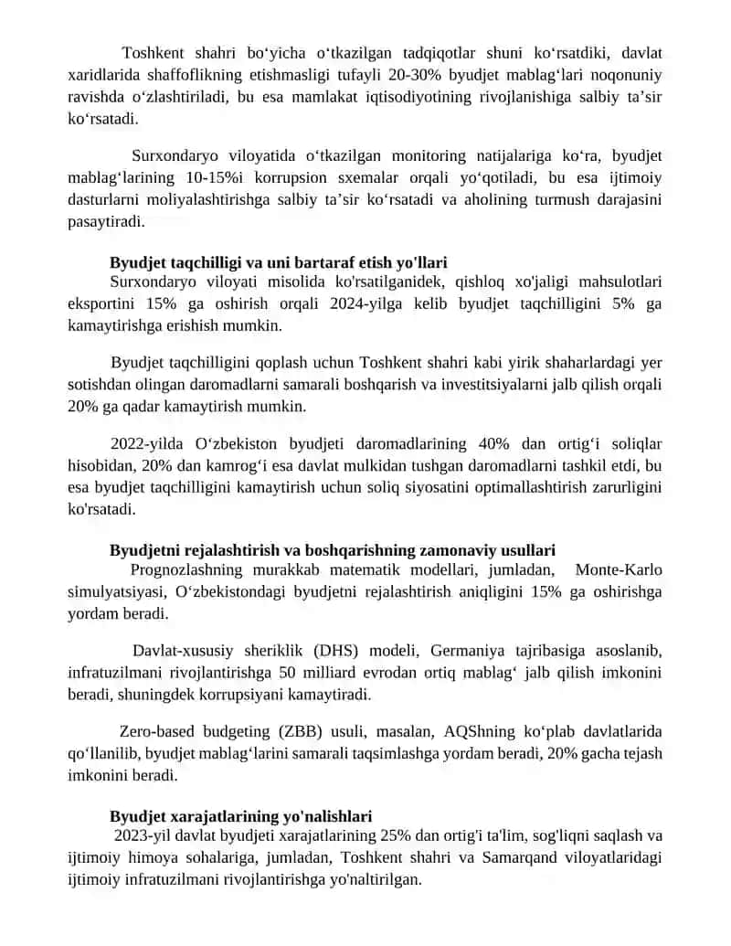 Davlat byudjeti tarkibi va uni takomillashtirish yo'llari 3