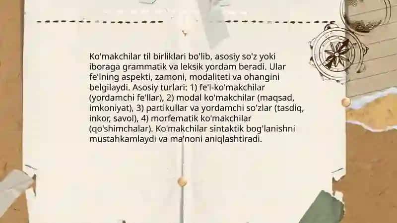 Ko'makchilar va ularning turlari 3