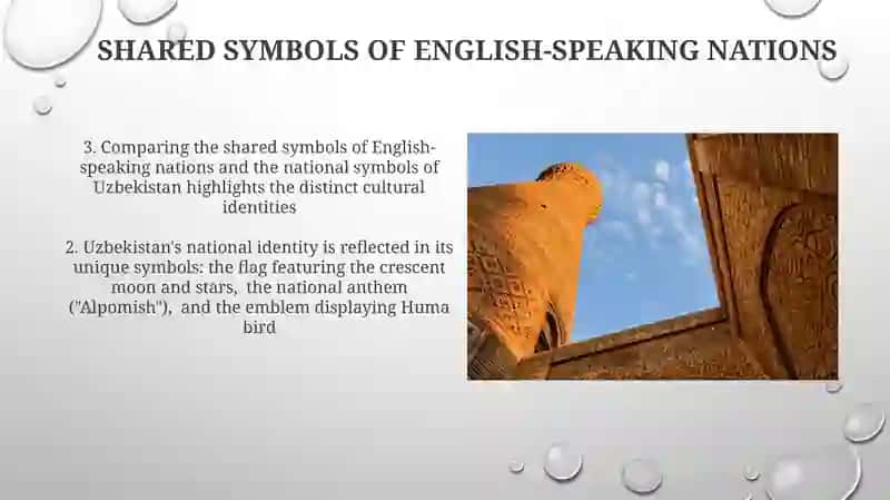 National identities of Uzbekistan and English speaking countries: symbols and sightseeing places 3