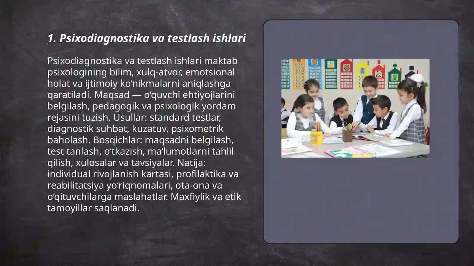 Maktab pisixologining asosiy faoliyat turi 3