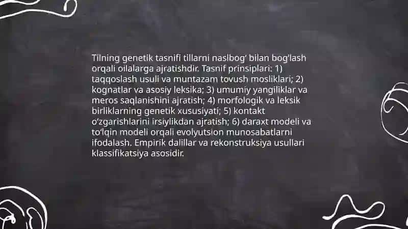 Tilning genetik va morfologik tasnifi 3