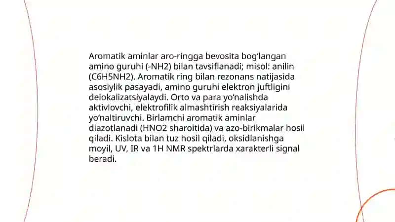 Aromatik aminlar va gomologik qatori nomlashi 3