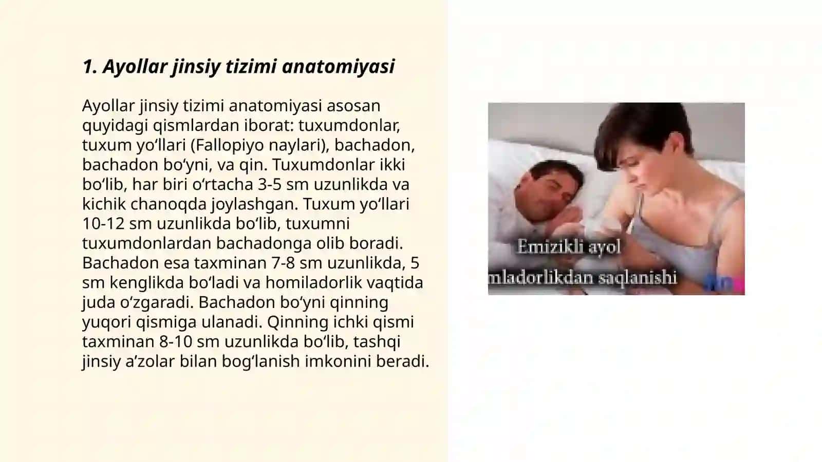 Ayollar jinsiy tizimi anatomiyasi 3