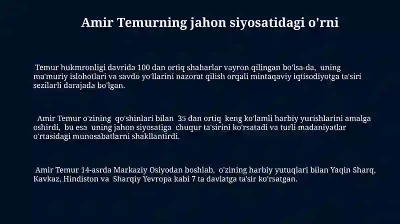 Amir Temurning tashqi siyosati 3