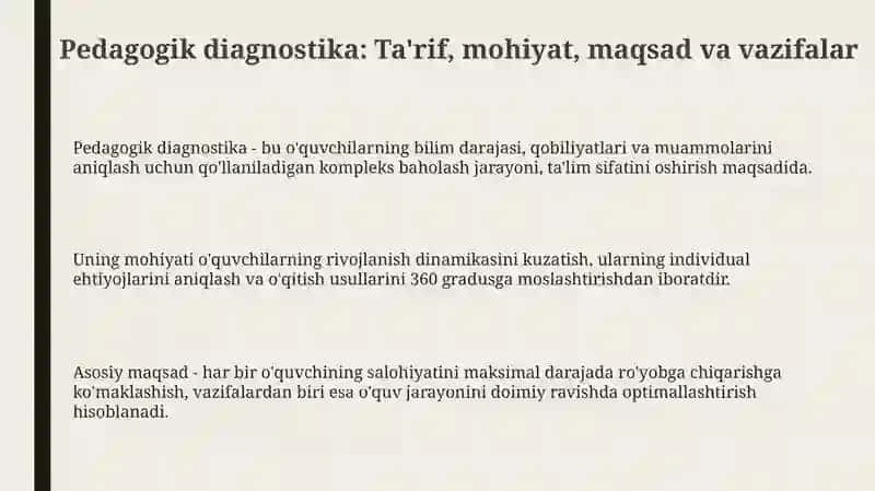 Pedagogik diagnostika 3