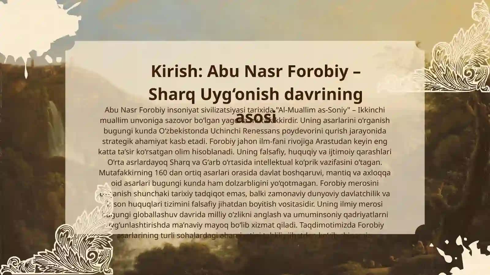 Farobiy haqida kichik taqdimot 3