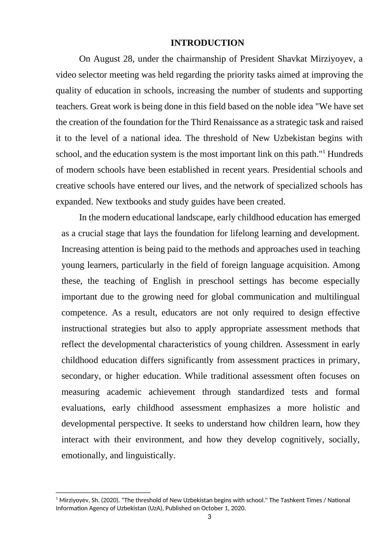 Observation as an Assessment Tool in Preschool English Classrooms 3