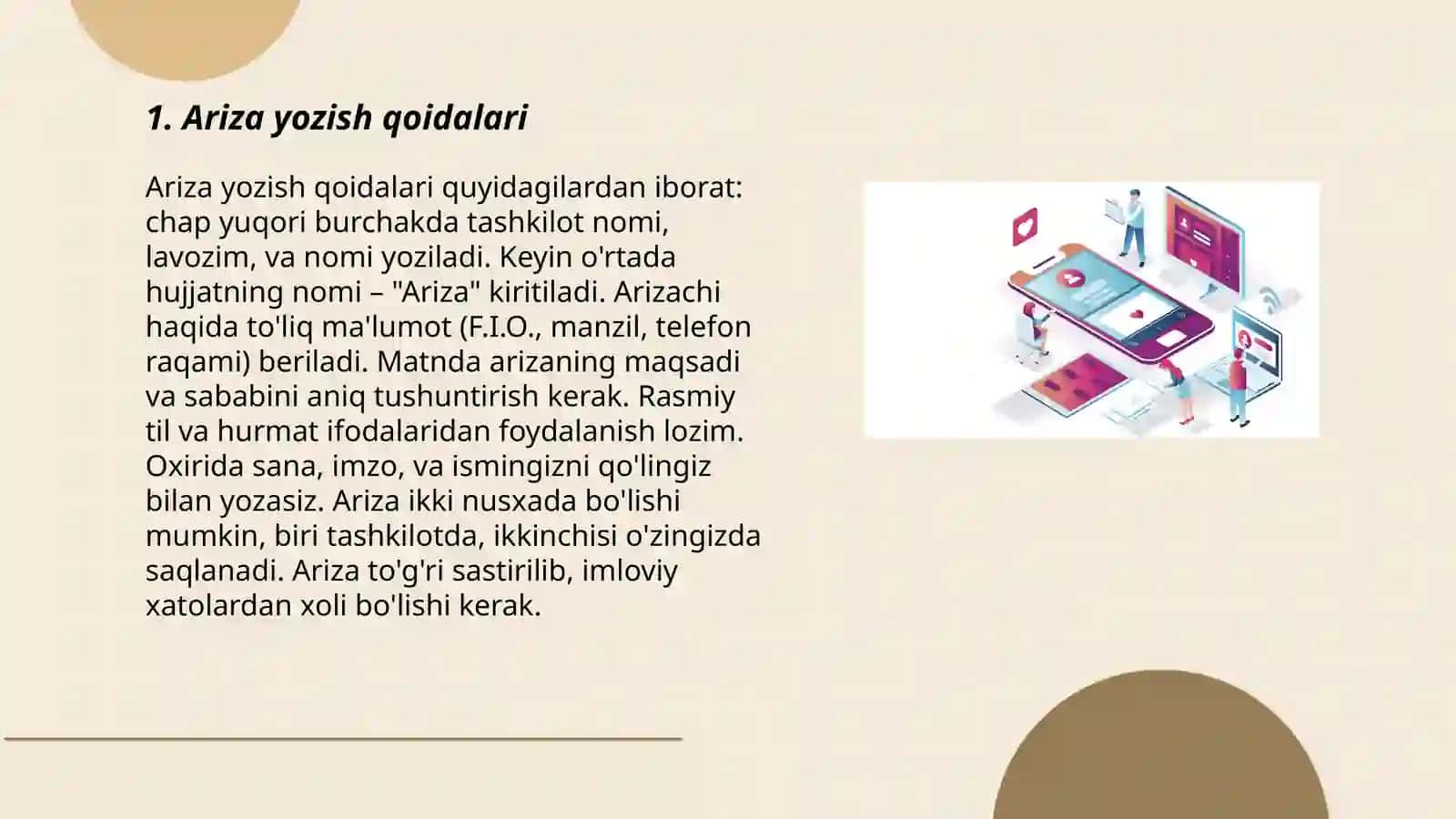 Ariza yozish texnologiyalari tanishish 3