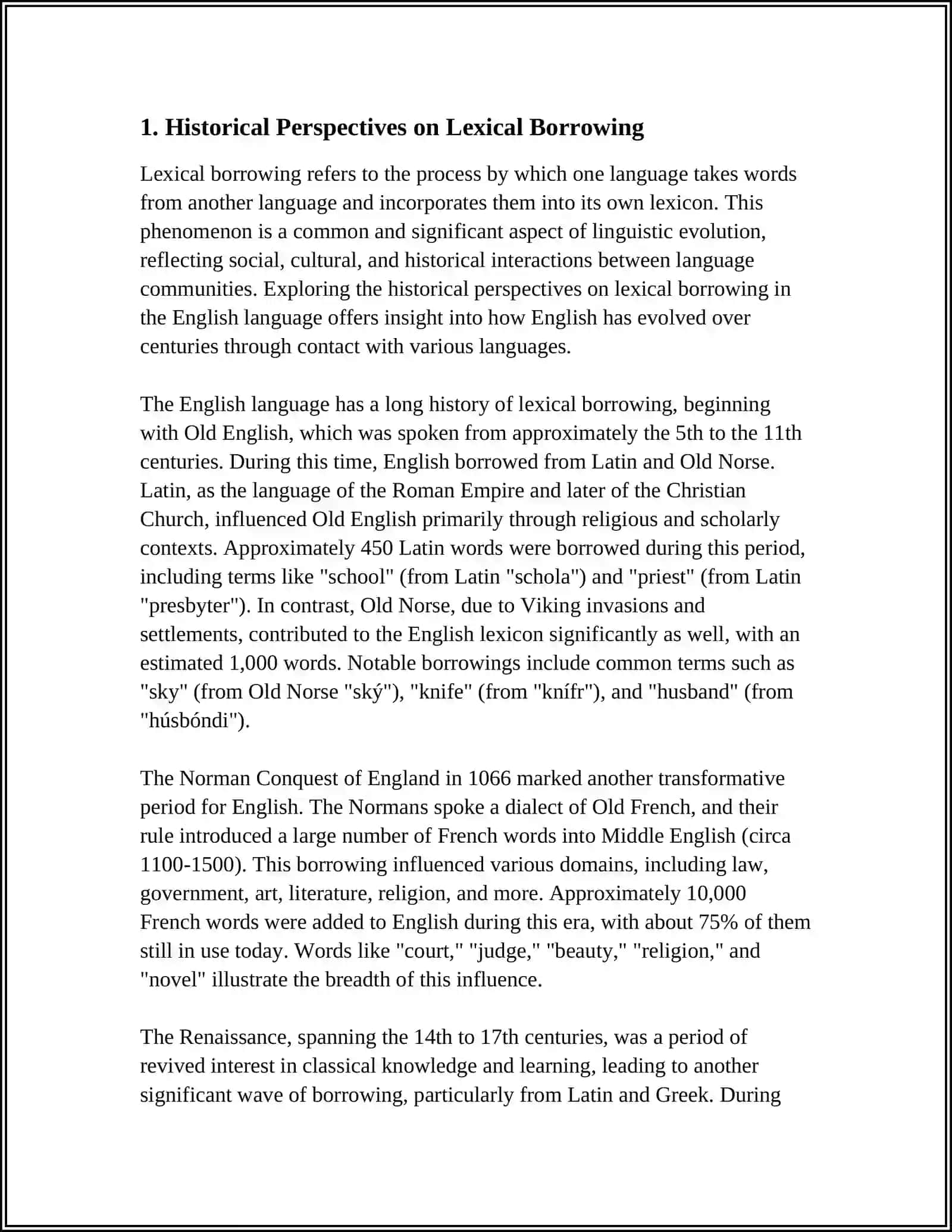 LEXICAL BORROWINGS AND THEIR IMPACT ON LANGUAGE DEVELOPMENT 3