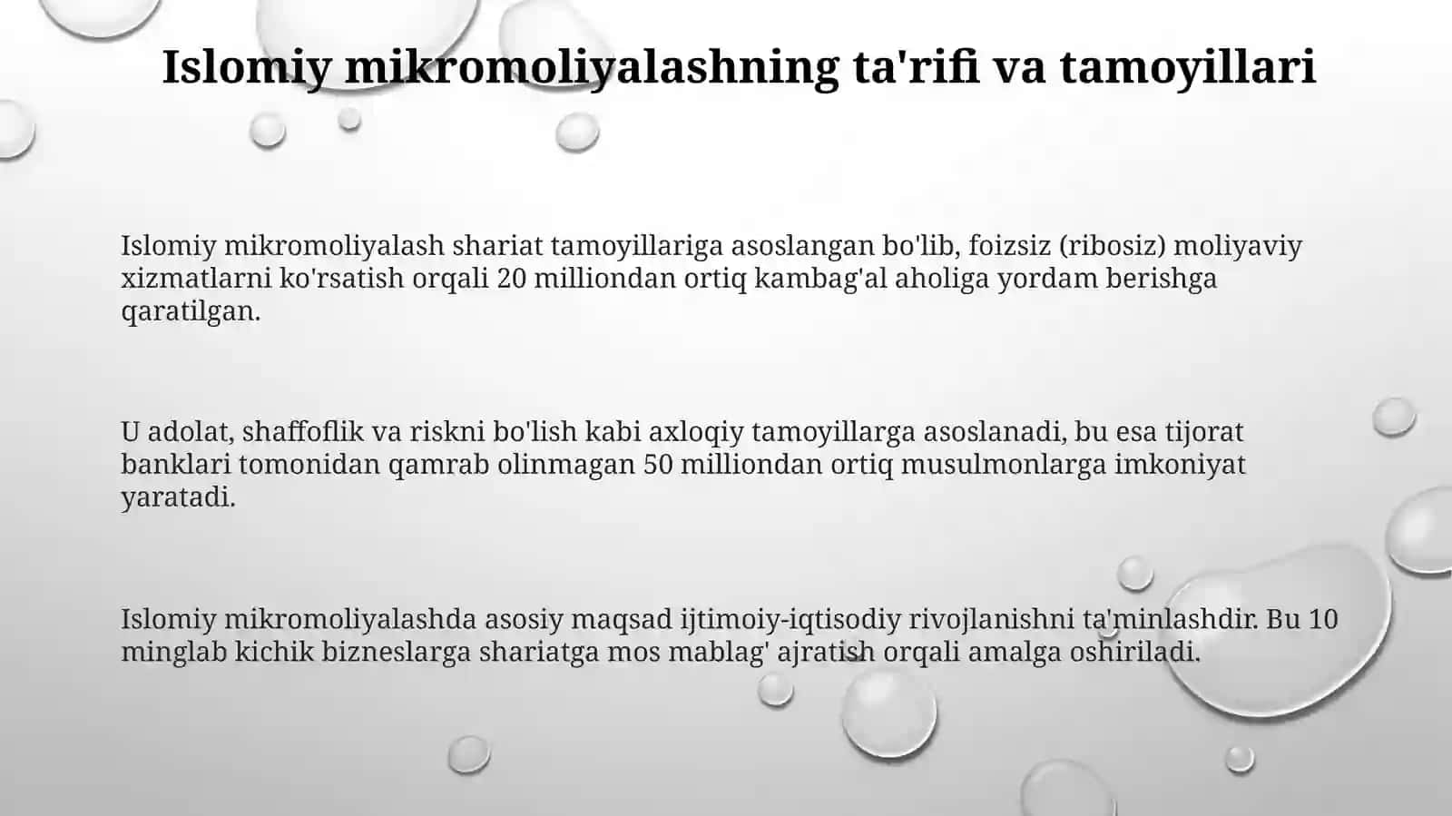 Mikromoliyalashtirishnnig islomiy usullari 3