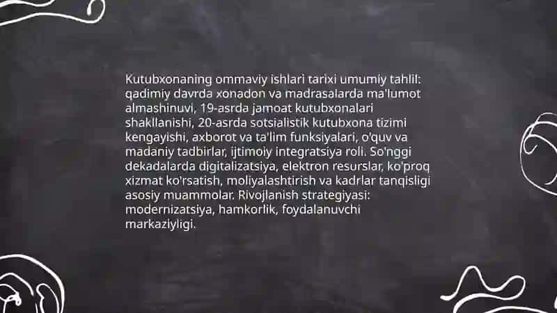 Kutubxonaning ommaviy ishlari tarixi 3