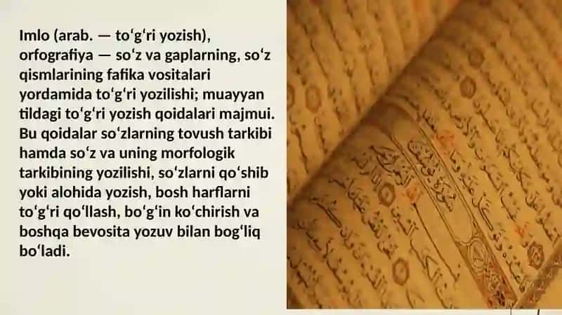 Ta‘lim bo'g'inlarida imlo qoidalarining berilishi. 3