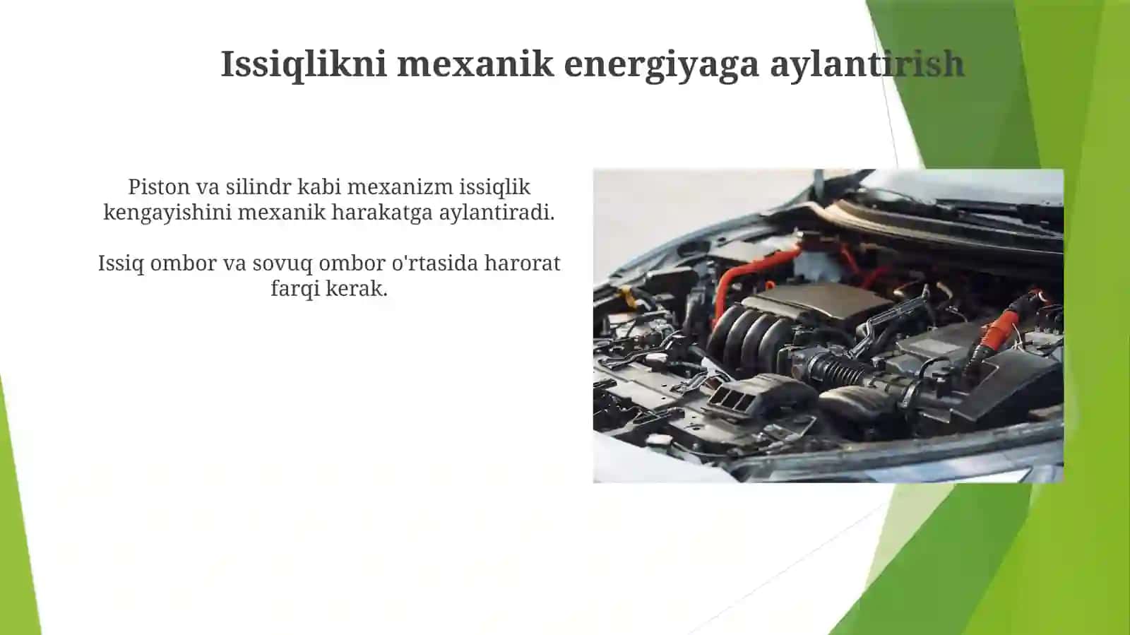 Issiqlikni mexanik energiyaga aylantirish 3