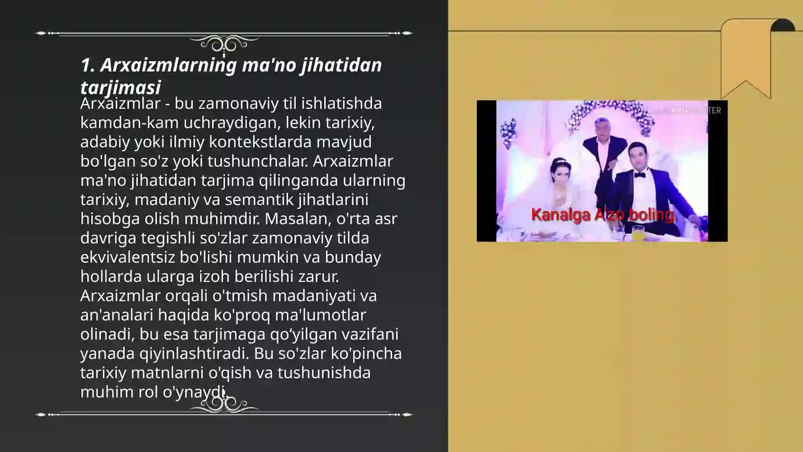 Arxaizmlar tarjimasi 3
