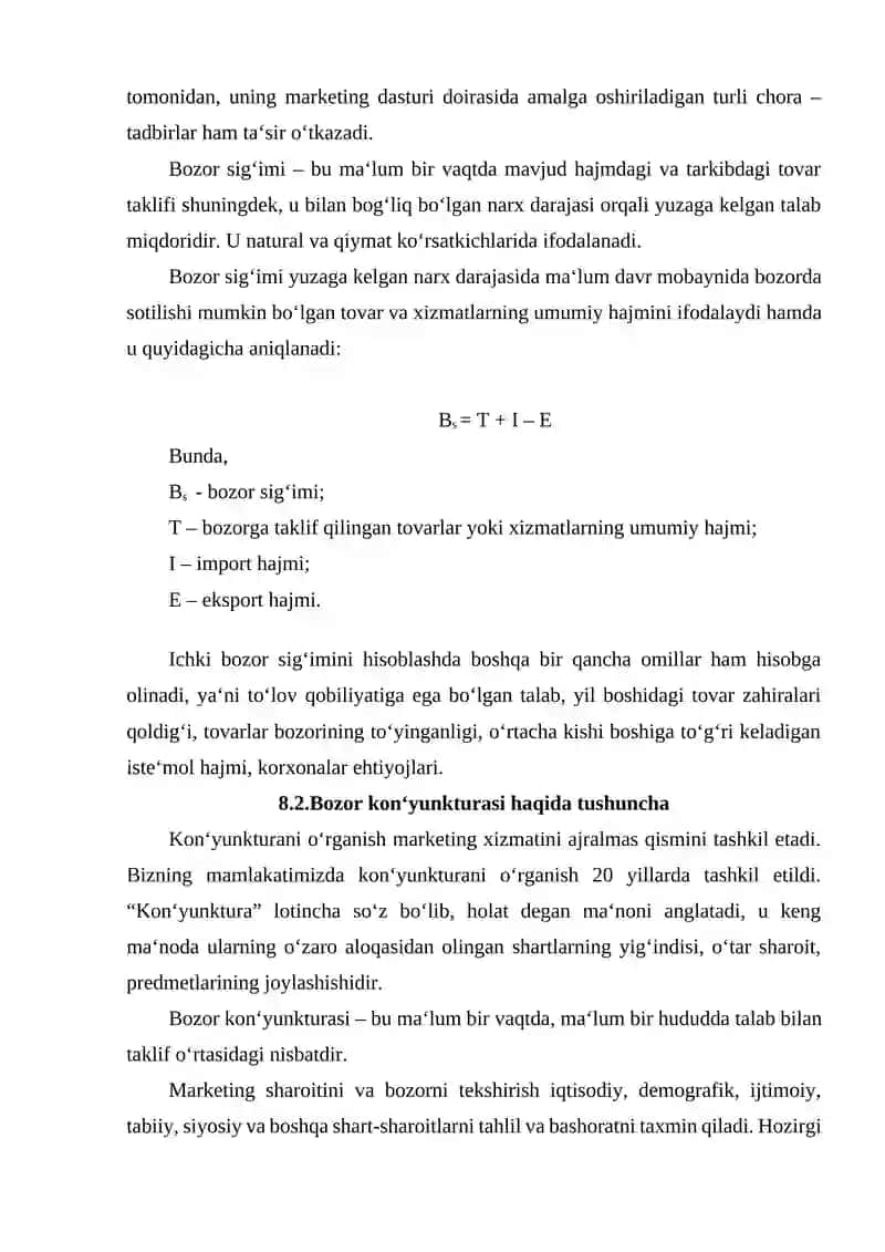 Narx tushunchasi, uning turlari, talabga taʻsir etuvchi omillar 3