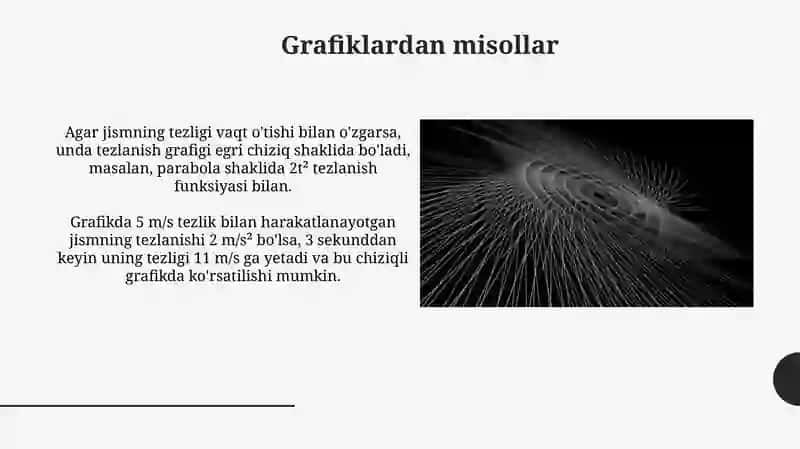 Tezlik va tezlanish grafiklarini qurish 3