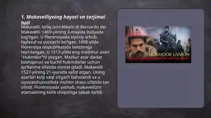 Makiavellining " Hukmdor asari" 3