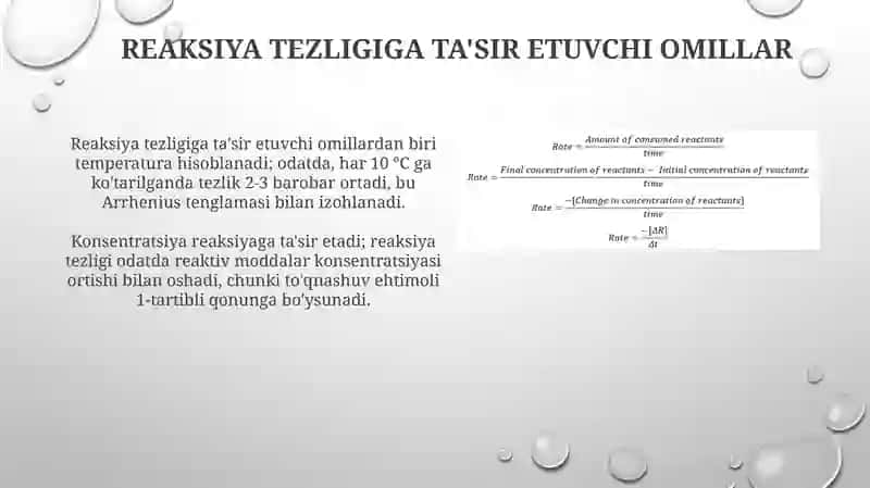 Kimyoviy reaksiyalarni tezliklari 3