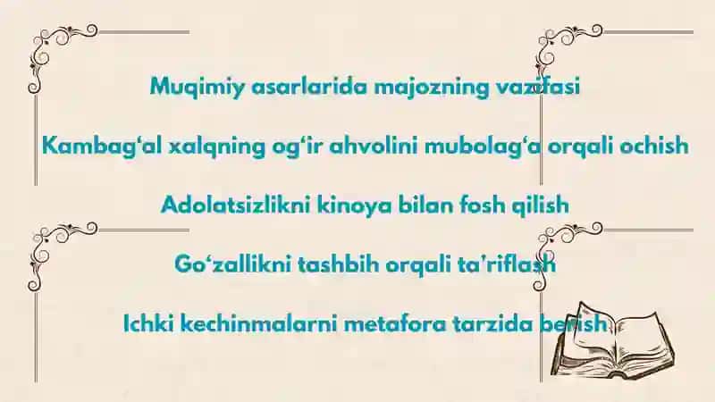 Muqimiy asarlaridagi majoziy so‘zlar 3