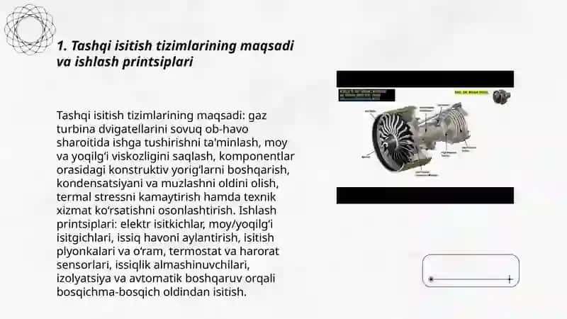 Gaz turbinali dvigatellarning tashqi isitish tizimlari 3