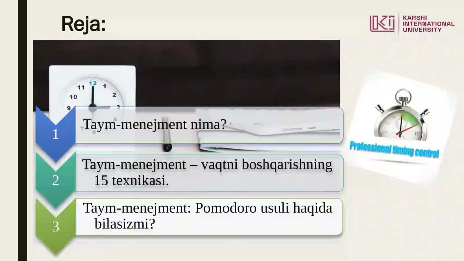 Kun tartibini rejalashtirish (taym-menejment) 3