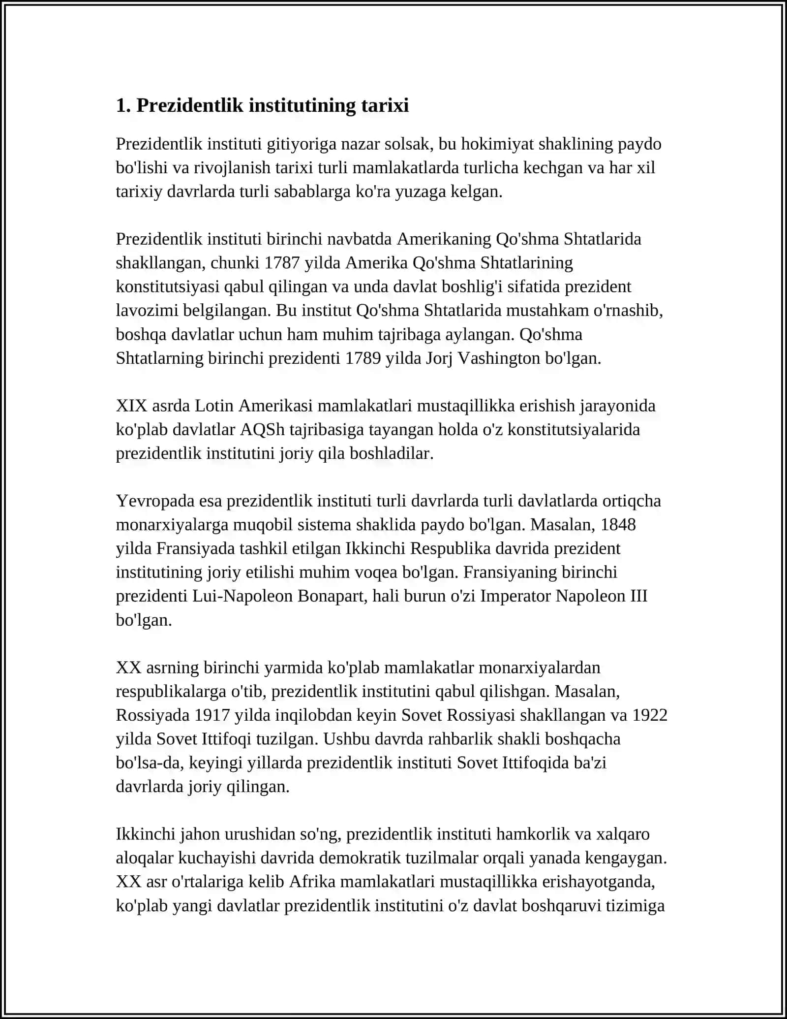 OʻZBEKISTON RESPUBLIKASIDA PREZIDENTLIK INSTITUTINING JORIY ETILISHI 3