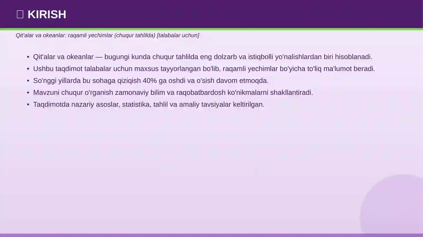 Qit'alar va Okeanlar: Raqamli Yechimlar 3