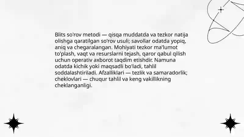 Blits so'rov metodi 3