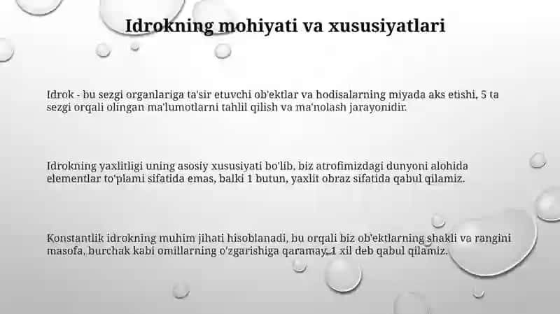 Idrok haqida tushuncha va uning xususiyatlari 3