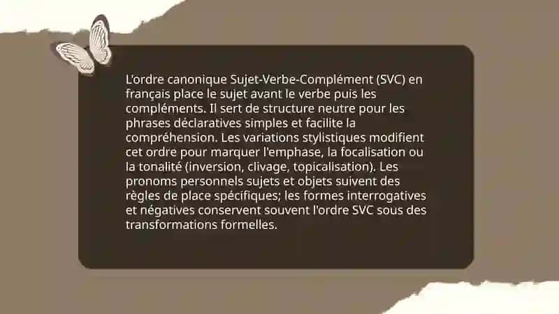 La construction des phrases simples: ordre des mots et variations stylistiques 3
