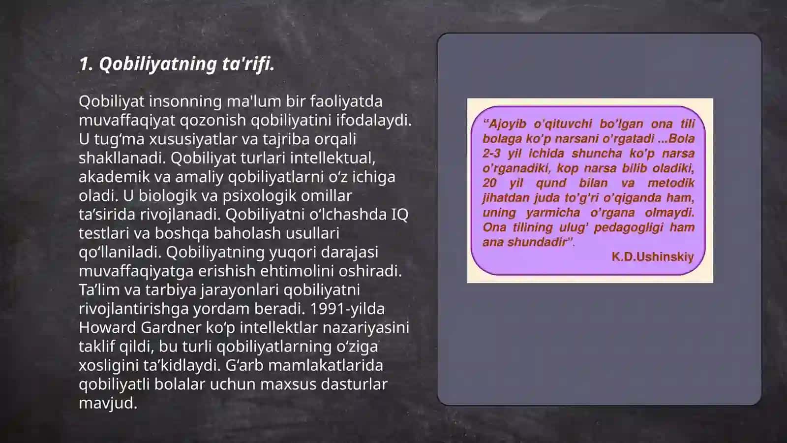 Qobiliyat haqida slayd 3