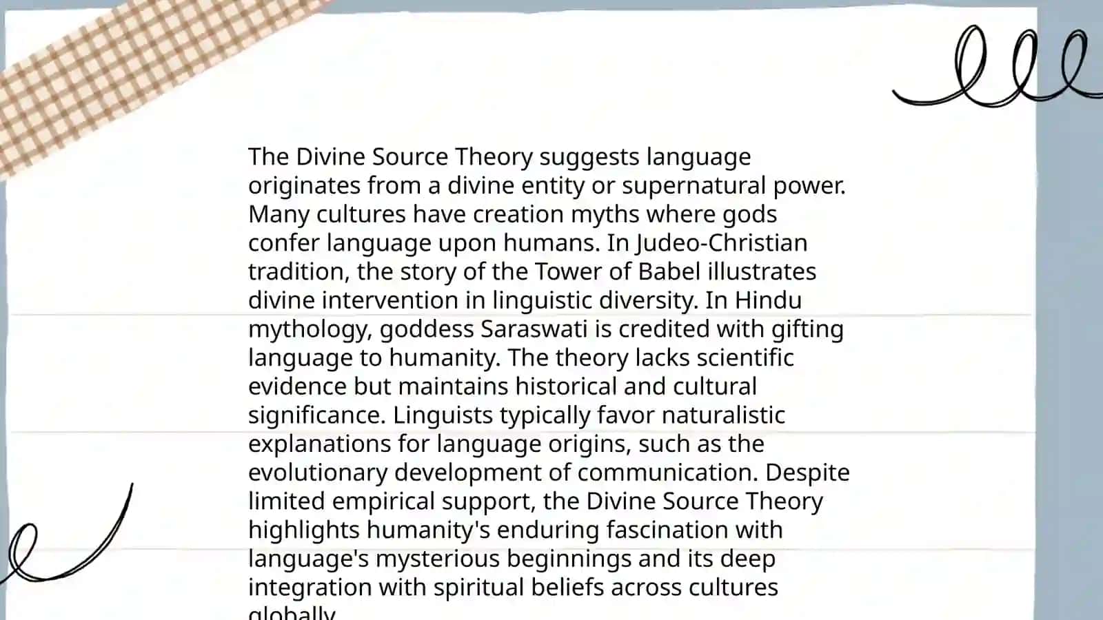 Theories of the origin of language 3