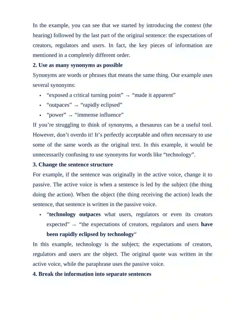 Paraphrasing 3
