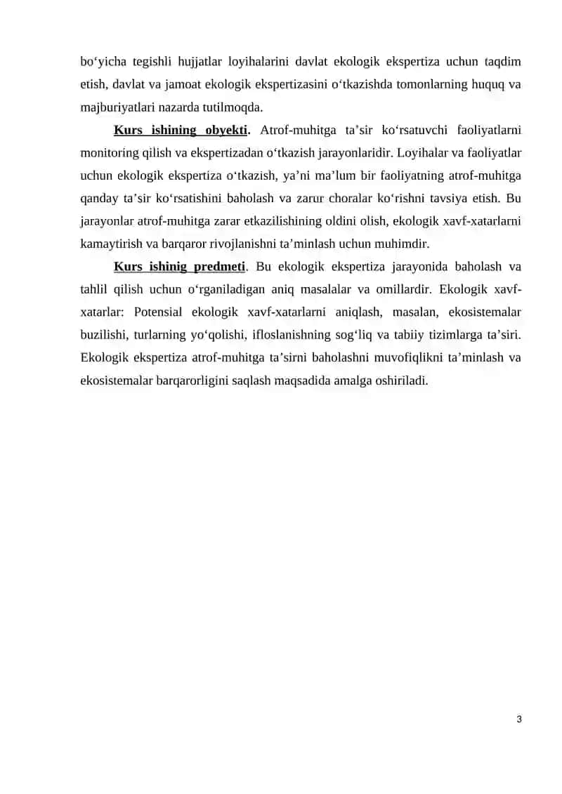 EKOLOGIK EKSPERTIZADA ATROF-MUHITGA TA’SIRINI BAHOLASH 3