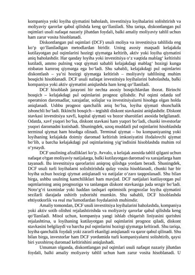 Diskontlangan pul oqimlari usuli 3