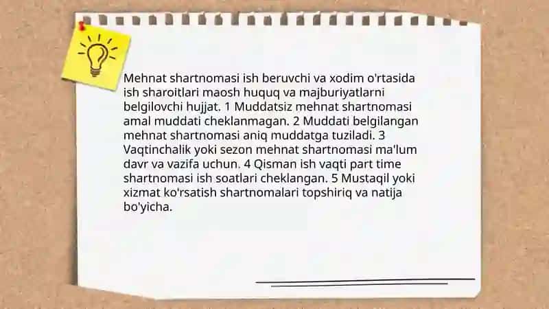 Mehnat Shartnomasi va Ish Haqi 3