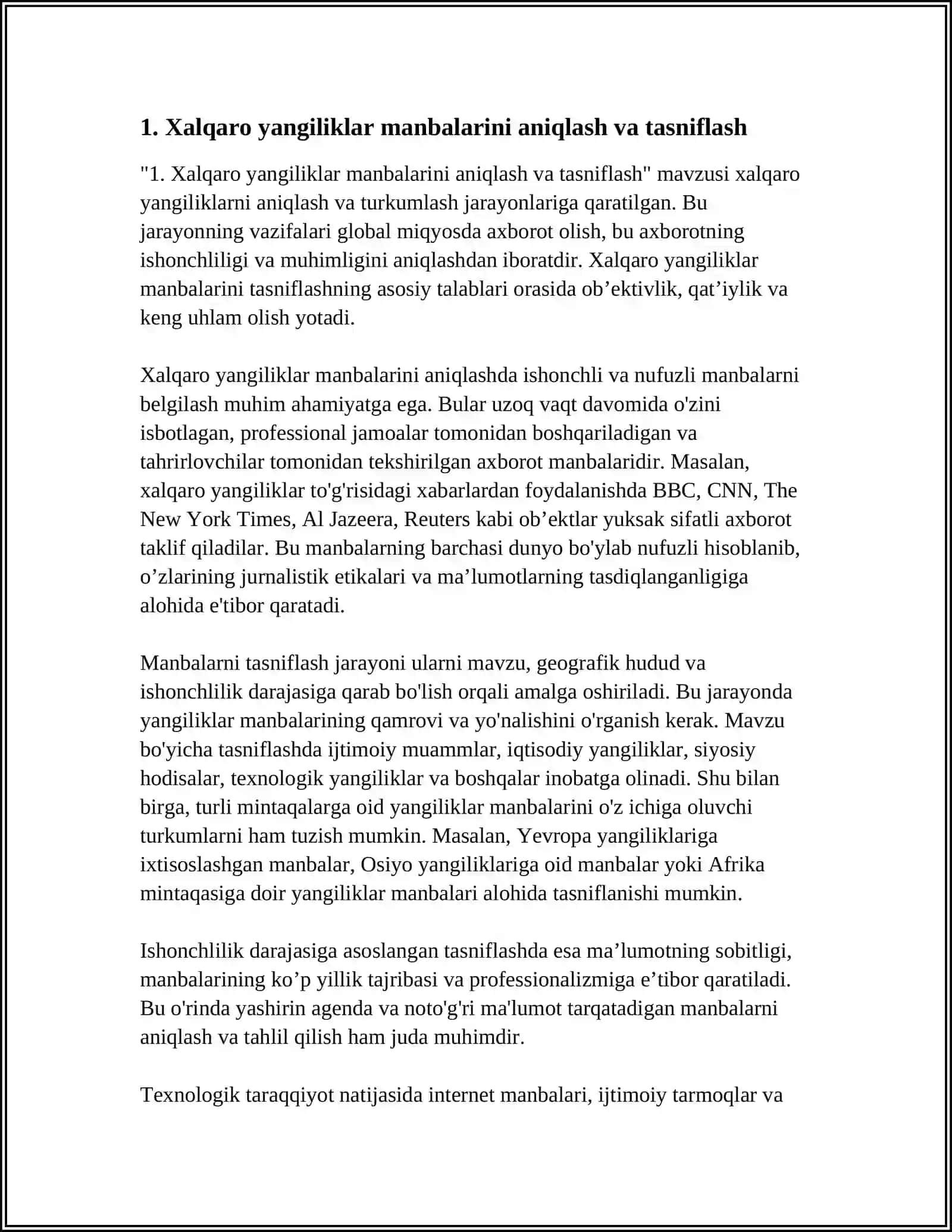 Xalqaro Yangiliklar Manbalari 3