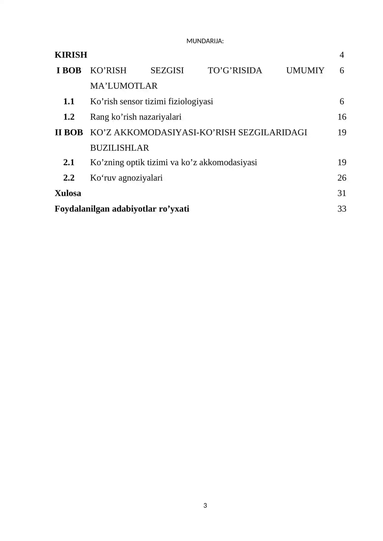 KO’RISH SEZGILARI BUZILISHLARI 3
