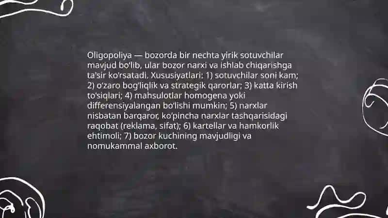 Oligopoliya va Monopolistik Raqobat 3