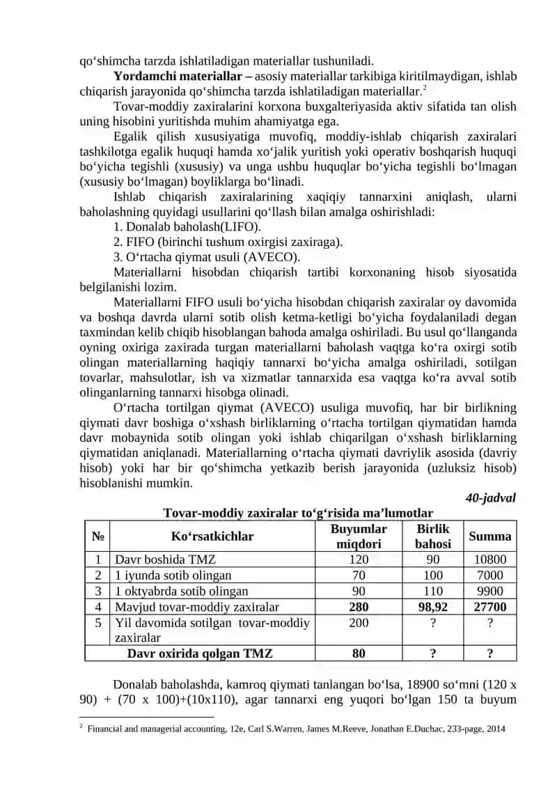 TOVAR - MODDIY ZAXIRALAR HISOBI 3