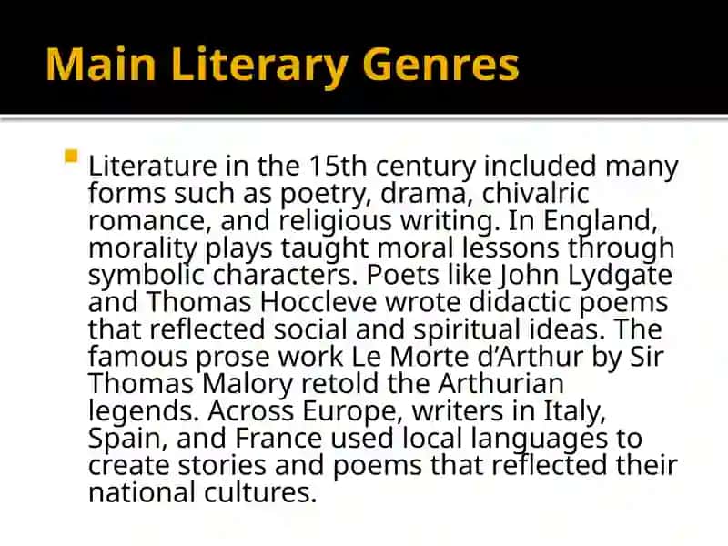 Literature of the 15the century 3
